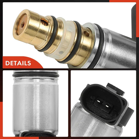 Close-up of Volkswagen Audi AC Compressor Solenoid Valve PXE16 PXE14 Replacement Fits Jetta Golf Passat Beetle Tiguan A3 2006 2015