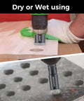 Diamond core drill bits, 2-pack, 1/4 in diameter, vacuum-brazed tile hole saws for porcelain ceramic; 5/8-11 thread.