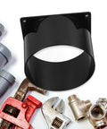 Heavy Duty Abs Rectangular Air Duct Flange Connector With 120Mm Square Base, black connector with tools for HVAC systems.
