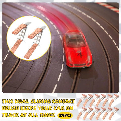 24 Pcs Double Sliding Contact Brushes Set For Evolution Digital 1 43 Scale Slot Car And RC Car Parts, Easy Install.