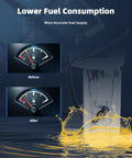 Fuel gauge comparison showing before and after installation of Dodge Dakota Fuel Pump Assembly Replacement For 2000-2003 2.5L L4 3.9L V6 4.7L V8 Crew Cab Pickup 24 Gallon Tank Replaces E7128MN 5014884AF 5066075AA 5014884AD
