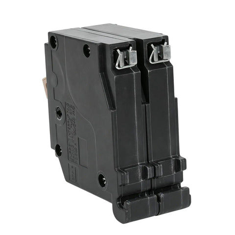 Slick Heavy Duty 2 Pole 50 Amp Circuit Breaker Replacement For Home Load Center Panels, black thermal magnetic module.