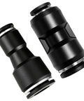 12mm To 10mm Pneumatic Push To Connect Fittings, Straight Reducer Union Coupler, Black Plastic And Stainless Steel Quick Connect Hose Adapters