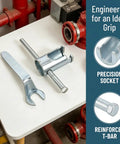 Heavy Duty Pro Fire Sprinkler Head Removal Wrench Two Piece Kit Steel Installation Tool with precision socket and T-bar.