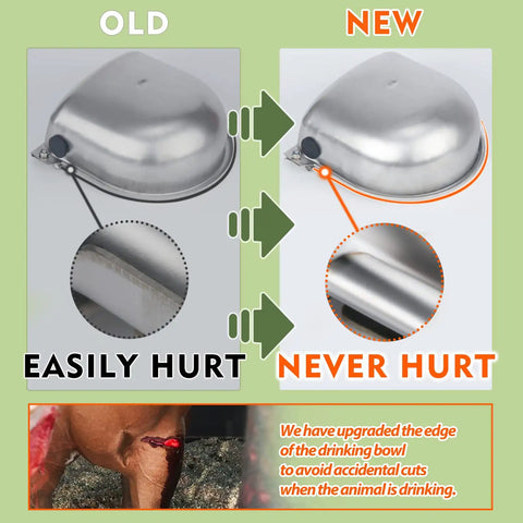 Comparison of old and new Automatic Animal Drinking Water Bowl With Float Valve Stainless Steel Kit for safe drinking.