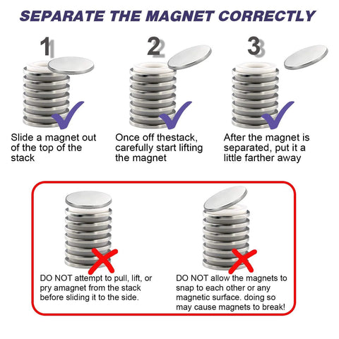 Amazon E BAVITE neodymium disc magnets with double-sided adhesive, 1.26 in diameter x 1/8 in thick, 2-pack (front view)