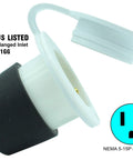 15 Amp AC Power Inlet Port With 20 Inch Outdoor Extension Cord Waterproof Shore Power Receptacle For RV Boat Truck Marine And Industrial Use 125 Volt 5 15R flanged inlet with cover