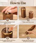 How to use the Two Pack Acacia Wood Salt And Pepper Grinder Set With Refillable Design Adjustable Ceramic Core Gold Stainless Steel Accents Stylish Kitchen Decor And A Killer Gift For Birthday Or Christmas