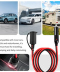 3Ft Cigarette Lighter Extension Cable With Glowing Led Indicator And Rock Solid 15Amp Rating For Your Daily Driver Featuring 16Awg Wire Gauge shown in car dashboard setup.