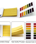 10 Pack 800 Pieces PH Test Strips 80 Pieces Per Pack Bulk Pack With Universal Litmus Indicator Full Range 1 To 14 PH Testing Paper Litmus Strips, open book format with color chart and yellow strips