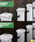 Dual Solar Post Lights For 4x4 And 5x5 Posts White Outdoor Deck And Fence Post Caps Solar Powered Fits Wood Vinyl PVC Posts