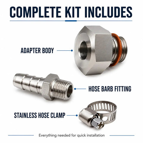 Pro Grade Stainless Steel Oil Pump Priming Adapter Kit For LS Engines LS1 LS2 LS3 LSX 5.3L 6.0L 6.2L M16x1.5 NPT parts