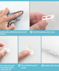 Step-by-step guide for installing Self-Adhesive Cable Clips Organizer For Cord Management using peel-and-stick transparent clips.