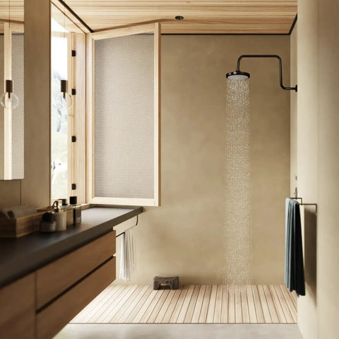 Gooseneck Shower Arm Extension With 1/2 NPT Brass Connector, Solid Brass, Rust Proof Oil Rubbed Bronze Finish, 19 Inch Length