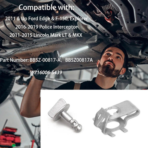 Four Sets Built Like A Tank Radiator Splash Shield Quarter Turn Thumb Screws with Stainless Steel Clip Nuts For Ford F150 Explorer Edge Lincoln No Sweat Rust Proof Engine Shield Kit, silver metal screw and clip nuts