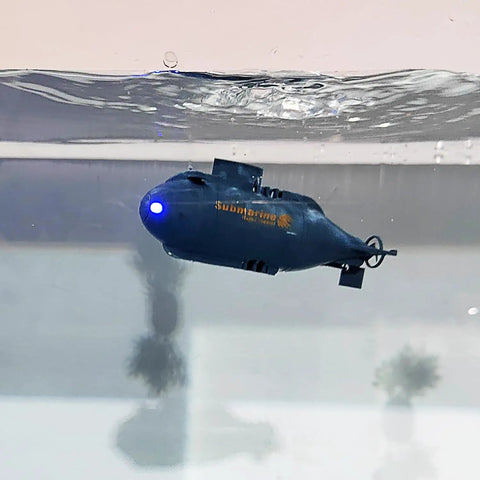 Mini RC Nuclear Submarine Toy Remote Control Boat With Realistic Dive Function And Surface Modes For Serious Ocean Play 6 Channel Water Toy For Kids Blue Gift With Durable Build And Easy Steering