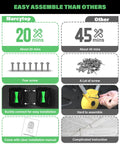 Comparison chart showing easy assembly of compost bin with fewer screws and clear instructions versus others with more screws and complexity