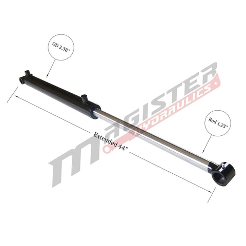 Beefy Heavy Duty Welded Hydraulic Cylinder 2 Inch Bore 18 Inch Stroke With Cross Tube Ends Double Acting 3500 PSI Industrial Grade SAE 6