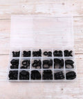 Top Notch Rubber Grommet Kit In Plastic Box 125 Pieces Black Super Elastic Pollution Free Gaskets For Hoses Faucets Windows Doors And Home And Auto Applications, open organizer