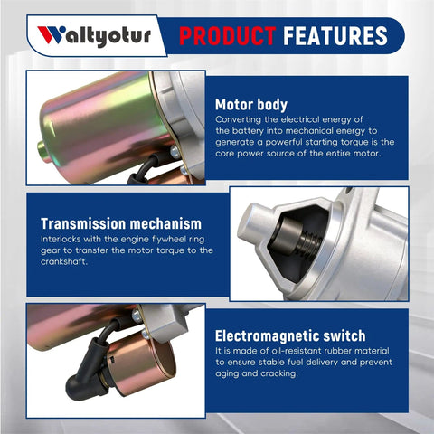 Starter Motor Replacement Easy Install Plug And Play Fit For 13HP 420cc Engines product features overview
