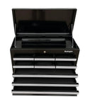 Heavy Duty Professional Industrial Portable 9-Drawer Tool Chest Cabinet With Ball Bearing Drawer Slides And Locking Cam System, 26 Inch Steel Tool Storage Box Organizer For Home Garage Shop, open front view.