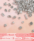 350 Pcs Silver Spacer Beads For Jewelry Making Bulk Mixed Styles Metal Beads for crafting and DIY projects