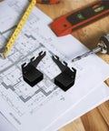 Beefy Heavy Duty Stainless Steel Square Pipe Shelf Bracket Set on architectural plans with tools for cabinets