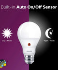 Dusk To Dawn Outdoor A19 LED Light Bulb 800 Lumen Soft White 2700K 8W 60W Replacement E26 Base 3 Pack No Fuss Flicker Free