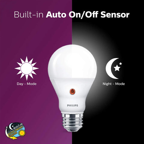 Dusk To Dawn Outdoor A19 LED Light Bulb 800 Lumen Soft White 2700K 8W 60W Replacement E26 Base 3 Pack No Fuss Flicker Free