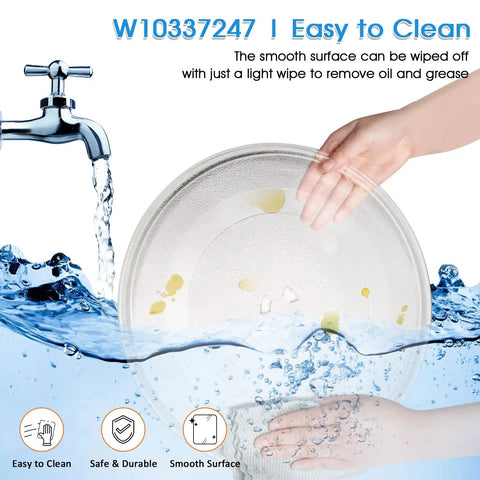12 Inch Microwave Glass Plate Replacement For 1.5 And 1.7 Cu Ft Turntables With Y Shaped Hole And 3 Center Notches submerged in water