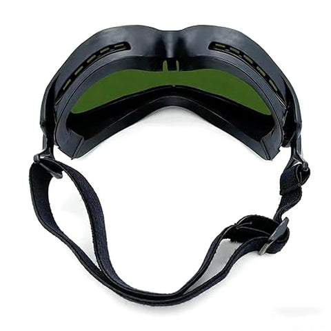 Heavy Duty Laser Safety Glasses With Kickass OD 6 Plus Protection Against UV And IR Radiation Tough As Nails, black wraparound design.