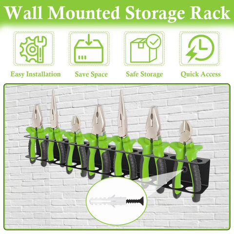 Wall Mount Screwdriver And Pliers Organizer With 14 Holes Heavy Duty Hand Tool Rack for garages and workshops