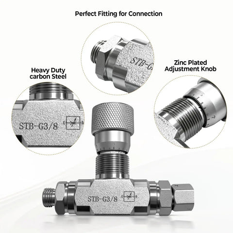 Tubular Hydraulic Bidirectional Flow Control Restrictor Valve With L08 Connector for Hydraulic Systems, carbon steel, close-up view