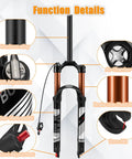 Travel 120mm Air Suspension Fork For Mountain Bikes With Rebound Adjust Manual And Remote Lockout One Eighth Inch Straight