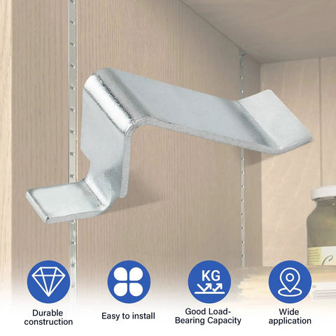 Rock Solid Steel Shelf Support Clips That Hold Up Like A Champ 16 Piece Set for Garage and Cabinet Storage, durable steel clip for easy installation.