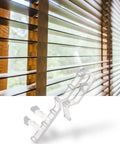 Clear Plastic Blind Clips For Valance 2 Inch Hidden Channel Window Treatments Dead Simple Snap Fit For Horizontal Wood Blinds shown with wood blinds.