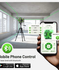4D Self Leveling Green Laser Level With Receiver For Construction And Framing 360 Degree Cross Lines 400 Ft Range Job Site Tough Dead On Target Pro Rig For Tiling And Flooring with mobile app control