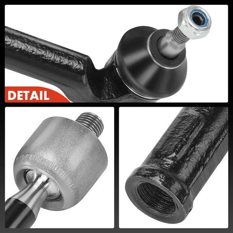 Front Inner and Outer Tie Rod End Kit for Ford Focus 2012 2018 Escape 2013 2019 and C Max 2013 2018 Replaces Worn Tie Rod Ends to Fix Uneven Tire Wear Beef Up Steering Feel and Restore Tight Responsive Handling, steel tie rod ends detail