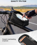 Waterproof Bike Frame Bag With 1.6L Capacity Front Phone Holder And Touchscreen Window Rain Cover Cycling Pouch For 7 Inch Phones
