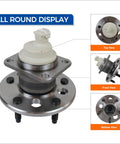 Rear Wheel Bearing Hub Assembly 512150 With ABS, 5 Lug, FWD, 3 views, fits GM vehicles like Buick Allure and more