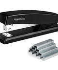 Everyday Office Stapler With 1000 Staples Included, Handles Up To 25 Sheets, Grippy Non Slip Base, Durable Black Workhorse