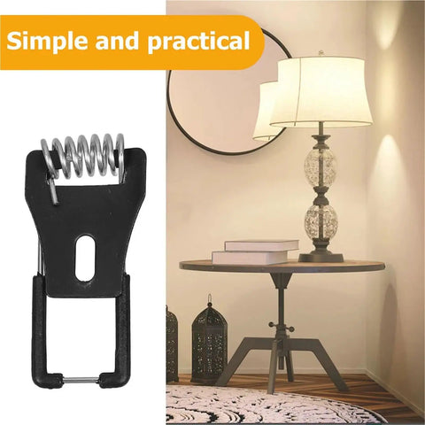 Lawsen Spring Clips Recessed Lighting 60Pcs Bulb Retaining Spring Clips for Recessed Lighting close-up of spring clip design with a modern lamp backdrop.