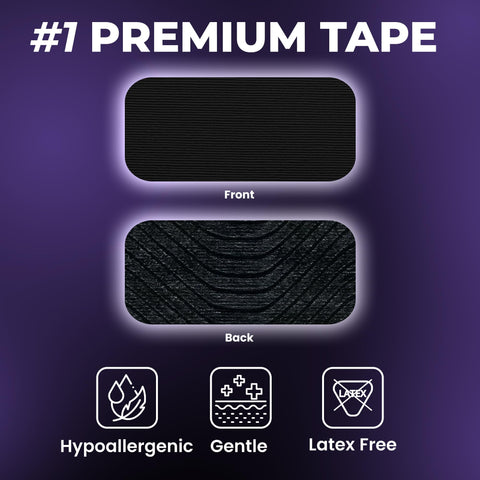 Front and back view of Premium Cotton Adhesive Tape For Skin Care Pain Free Removal Hypoallergenic Latex Free Gentle On Sensitive Skin
