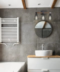 Must Have Farmhouse Vanity Light For Bathroom With Three Lights Rustic Wood And Matte Black Industrial Wall Fixture Over Mirror