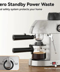 3.5 Bar 4 Cup Espresso Cappuccino Machine With Milk Frother Stainless Steel Compact Home Espresso Maker for Lattes And Cappuccinos