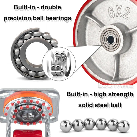 Heavy Duty Polyurethane Replacement Casters With Thick Steel Plates And Included Bolts Roll Smooth As Butter Perfect For Cart Upgrades Furniture Overhauls Or Diy Workshop Benches Built Tough To Move Heavy Gear
