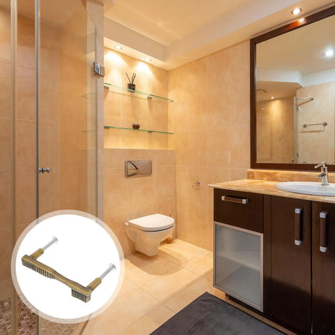 Toothbrush Shape Alloy Cabinet Pull Handle Vintage Bronze Dresser Drawer Pull For Bathroom Door Modern Rustic Furniture Hardware