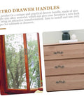 Old School Retro Wooden Cabinet Pulls Zinc Alloy Decorative Knobs Set Of 20 on drawers and window frame, durable easy install