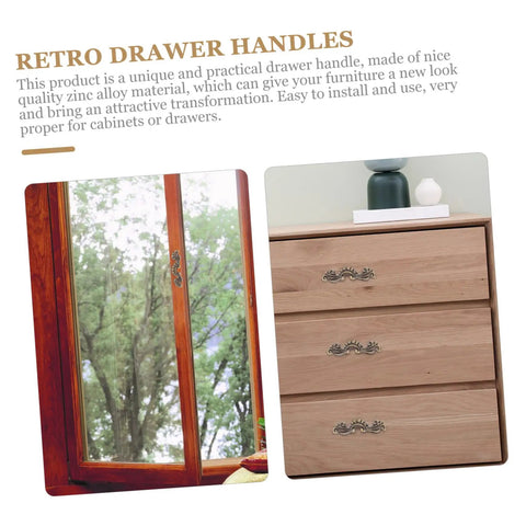 Old School Retro Wooden Cabinet Pulls Zinc Alloy Decorative Knobs Set Of 20 on drawers and window frame, durable easy install