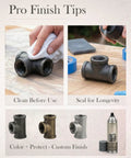 Pro finish tips for 10 Pack Three Quarter Inch Malleable Cast Iron Pipe Tees For Threaded Black Pipes And Fittings DIY Steampunk Industrial Vintage Style Durable Fit With Standard Female Threads.